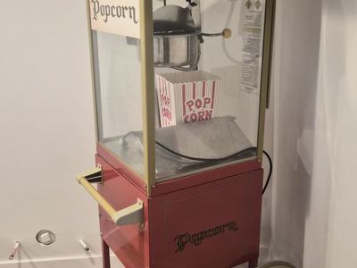 Gold Medal FunPop 2408 Popcorn Machine with Cart - 120V, 1050W, Red