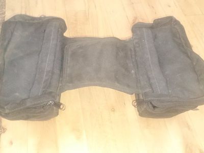 Motorcycle Saddlebags Black Fabric Zippered Storage Universal Fit Velcro