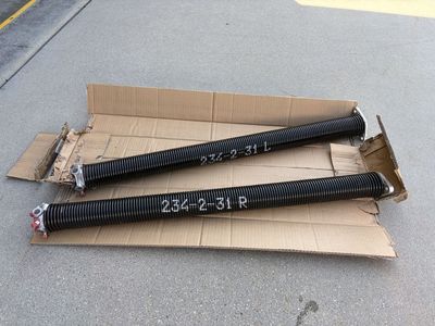 Pair of 2" Garage Door Torsion Springs Set, Precision Electrophoresis Black (0.234x2''x31'')