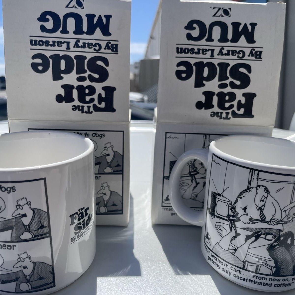 The Far Side by Gary Larson "Decaffeinated Coffee" Ceramic Mug - New in Box