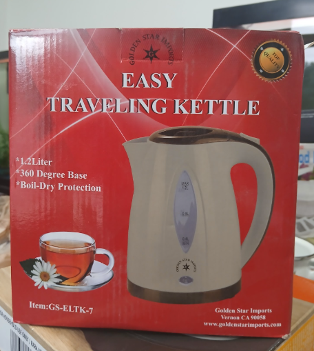Golden Star Imports GS-ELTK-7 Easy Traveling Kettle 1.2L with 360 Degree Base & Boil-Dry Protection-Extras