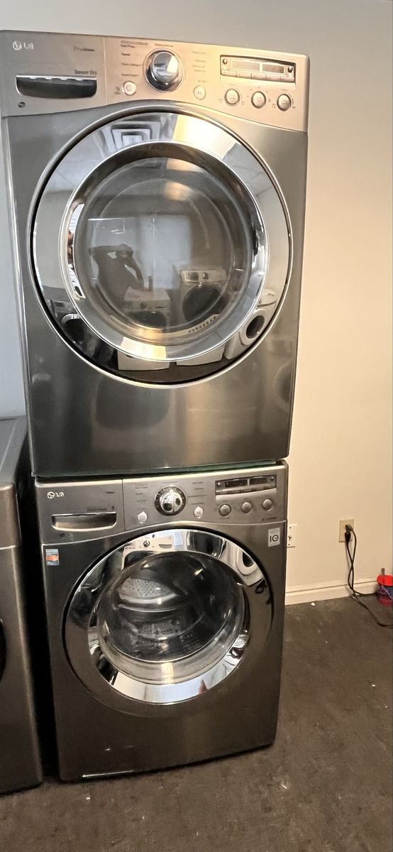 LG stainless stackable washer n dryer set