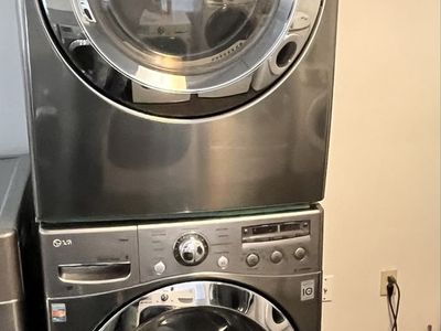 LG stainless stackable washer n dryer set