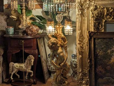 4' Loevsky & Loevsky Hollywood Regency 1960's Vintage Cherub Floor Lamp