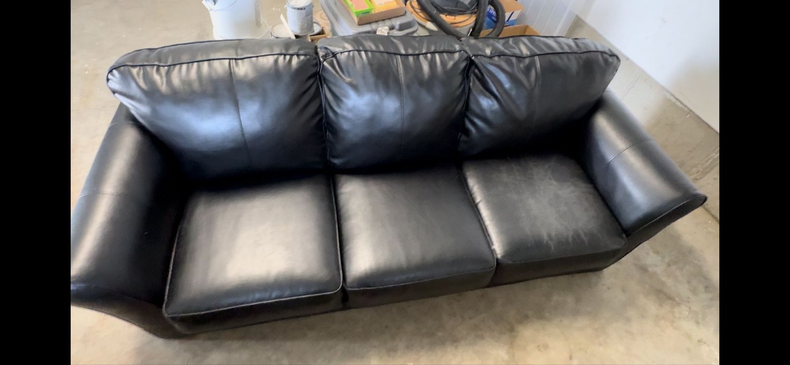 Black Pleather Couch