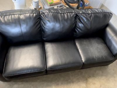 Black Pleather Couch