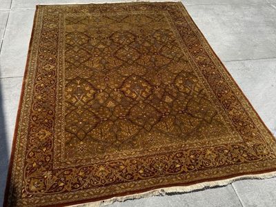 Large Premium Wool Area Rug - Gold/Rust/Olive (8'6" x 11'8")