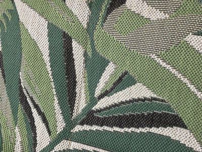 Brand new Allen + Roth Black Palm Leaf 5x7 ft Stainmaster Outdoor Area Rug