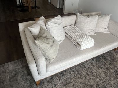 Modern Light Gray Fabric Sofa