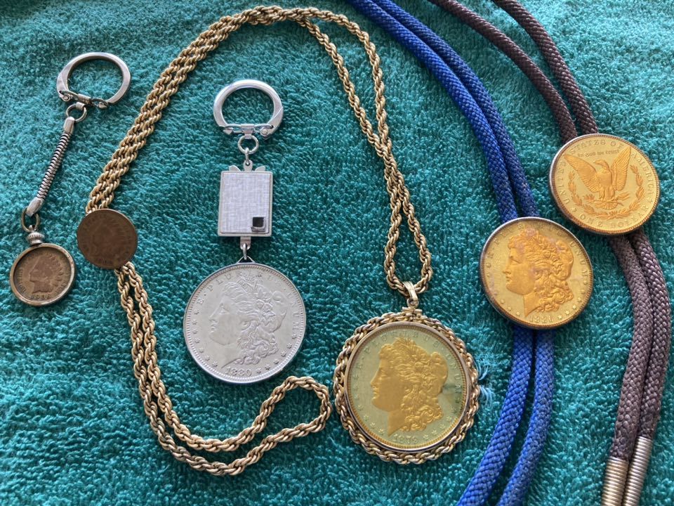 Morgan keychain, necklace, bolo tie