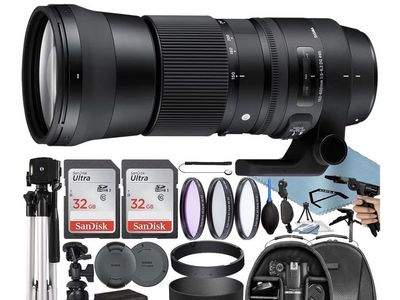 Sigma 150-600mm f/5-6.3 DG OS HSM Contemporary Zoom TelephotoLens CanonEF Bundle