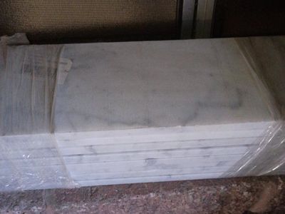8 4x12 white with gray marble honed tiles