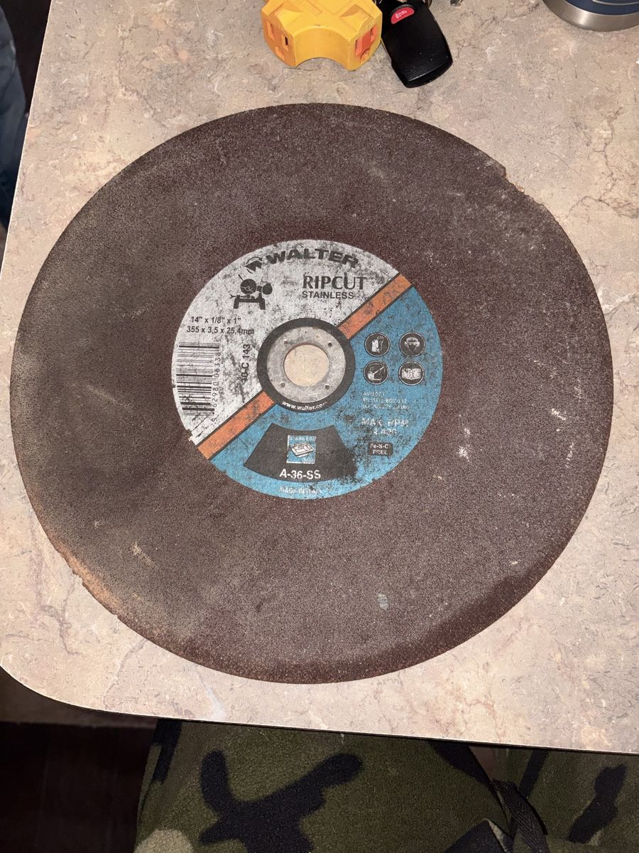 Walter Ripcut Stainless Cut-Off Wheel 14" x 1/8" x 1" A-36-SS