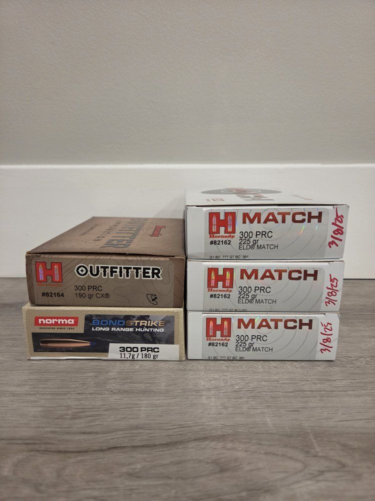 Hornady & Norma 300 PRC Ammo - Match, Outfitter, Bondstrike
