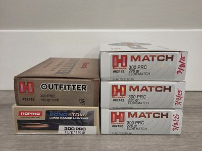 Hornady & Norma 300 PRC Ammo - Match, Outfitter, Bondstrike