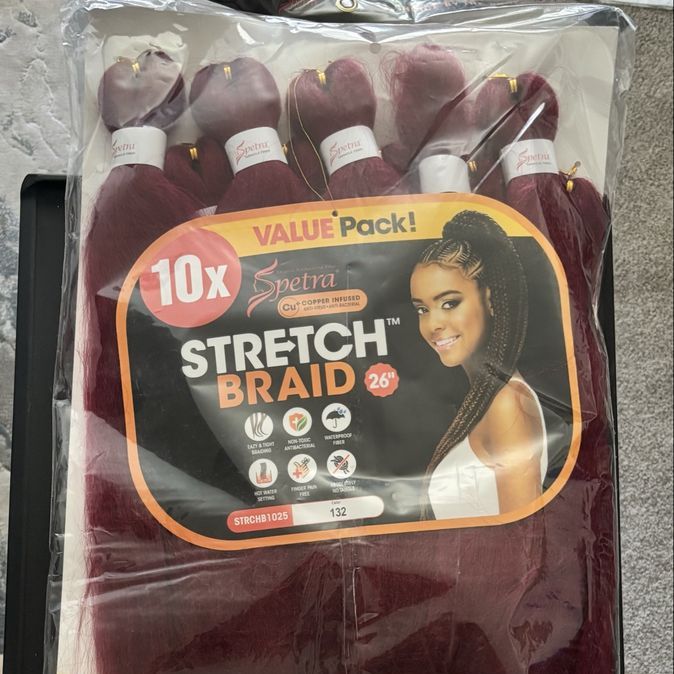 20x Packs New Spetra 10X Stretch Braid 26" - Color 132 (Burgundy)
