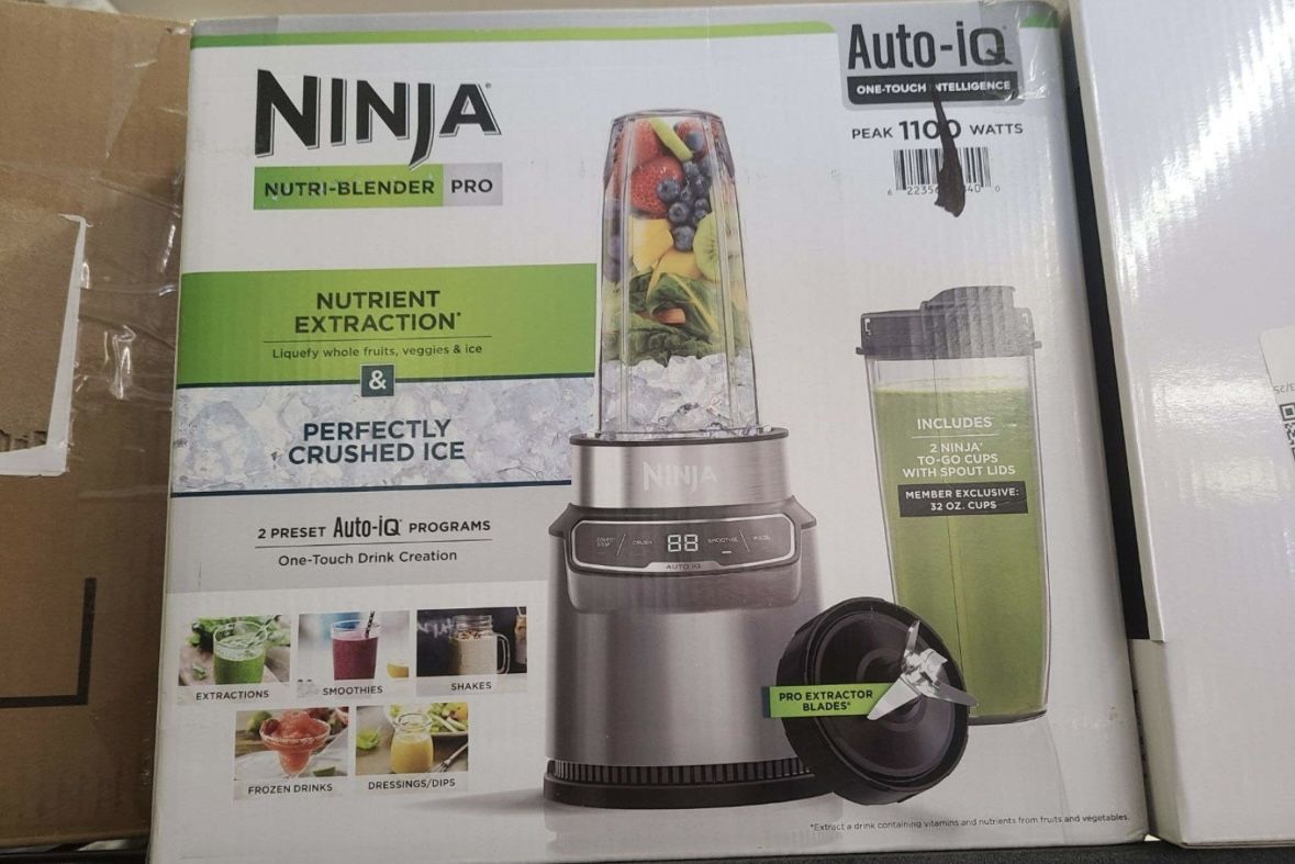 Ninja Nutri-Blender Pro with Auto-iQ, 1100W, Nutrient Extraction & Crushed Ice, 2x 32oz Cups