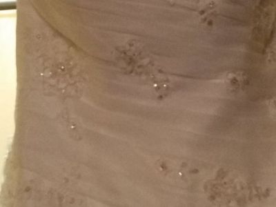 Elegant White Strapless Sweetheart Wedding Dress with Beaded Lace Appliqués & Train (never used - $199 or best offer)