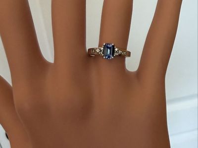 INVESTMENT GEM BEAUTIFUL 10k SOLID WHITE GOLD AAA NATURAL TANZANITE & DIAMOND RING! RARE & VALUABLE!