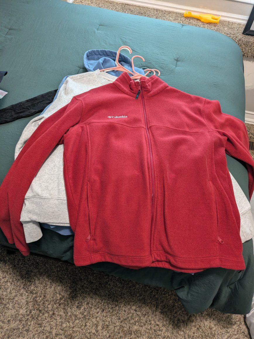 Columbia Men's Red Fleece Full Zip Jacket - Size 3X