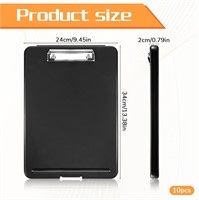 Plastic Clipboard with Storage, 9.5x13.4, Black 