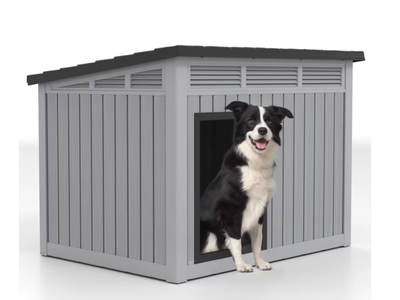 NewKennel with Ventilated Design & Sloping Roof for Medium Dogs 42.8" L x 33" W x 31.5" H