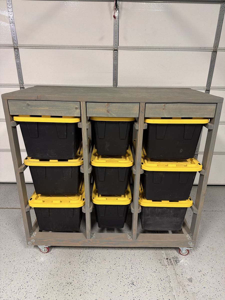 Custom Heavy-Duty Rolling Garage Storage Cabinet with Drawers & Bins