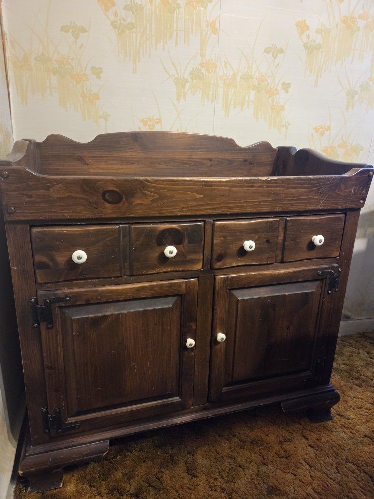 Vintage Antique Ethan Allen Solid Pine Dry Sink