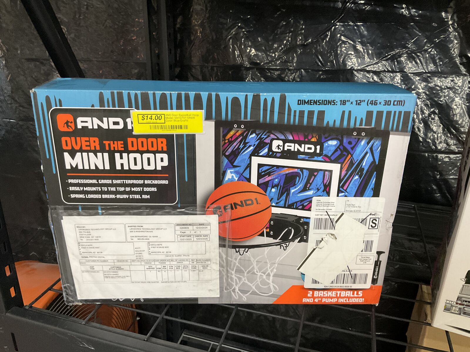 Over the Door Mini Basketball Hoop