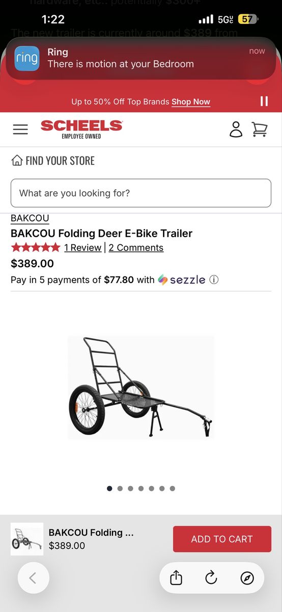 BAKCOU Folding Deer E-Bike Trailer