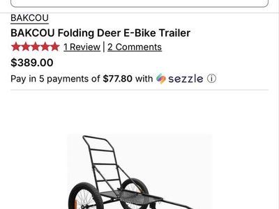 BAKCOU Folding Deer E-Bike Trailer