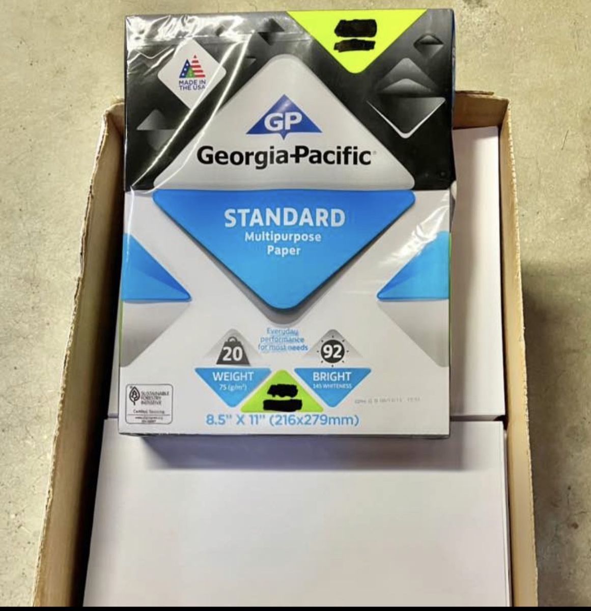 Copy Paper, 8.5 x 11”, 92 Bright, 8 Reams (4,000sheets)