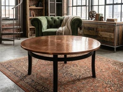 Copper Top Coffee Table | Industrial