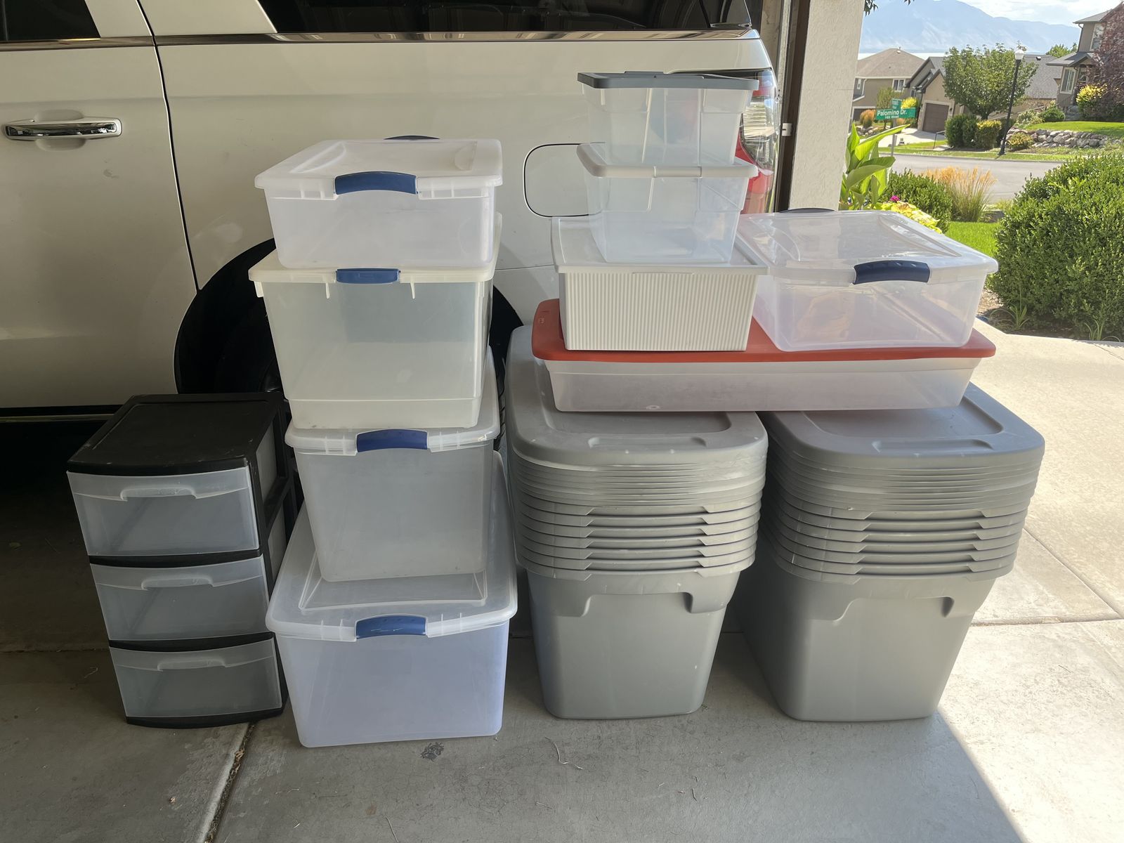 Plastic storage bins with lids