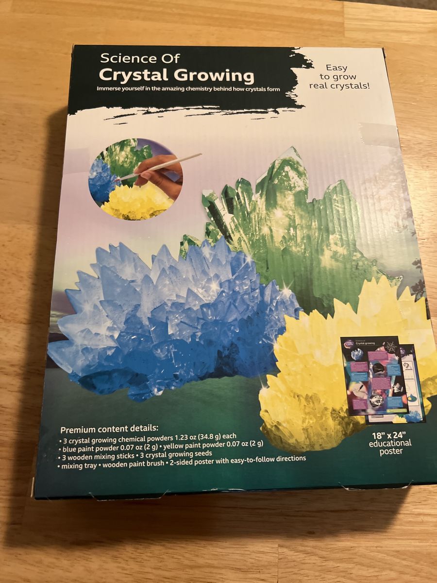 Science Of Crystal Growing Kit: DIY Crystal Growing Chemistry Set with Educational Poster