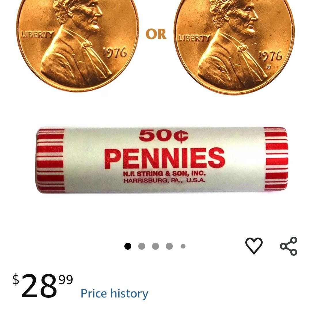 1 roll 1976 p Bicentennial uncirculated obw pennie