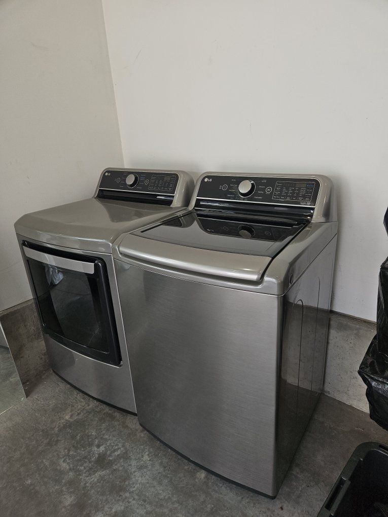 LG Smart Wi-Fi Enabled Washer & Dryer Set - Graphite Steel, Top Load Washer & Electric Dryer
