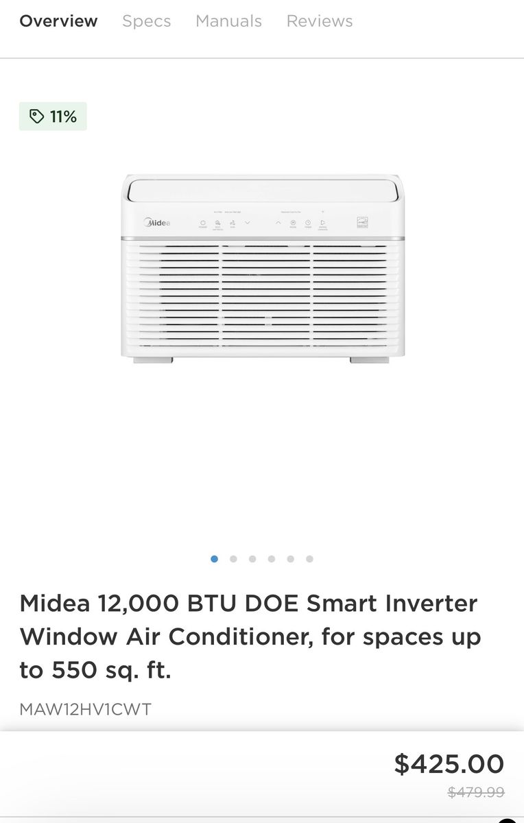 Midea 12,000 BTU Window Air Conditioner