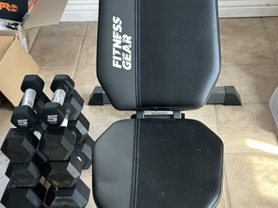 Fitness Gear Weight Bench And Cap Dumbbells