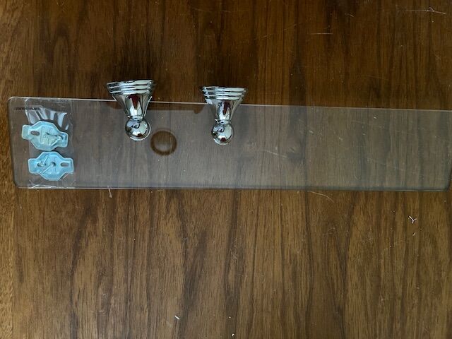 Tempered glass and chrome shelf