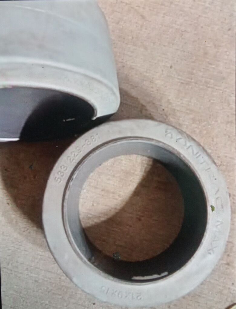 Pair of Forklift Tires Press On Smooth New 21x9x15