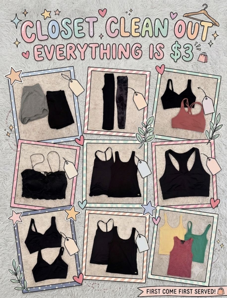 Women's Size Small Activewear & Casual Clothing Bundle - Leggings, Sports Bras, Tops