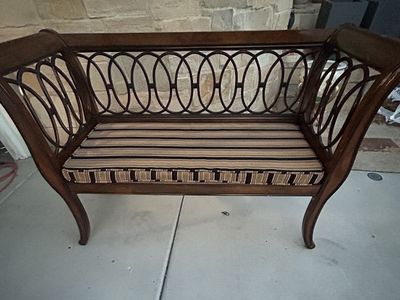 Vintage Style Wooden Bench & Metal Iron