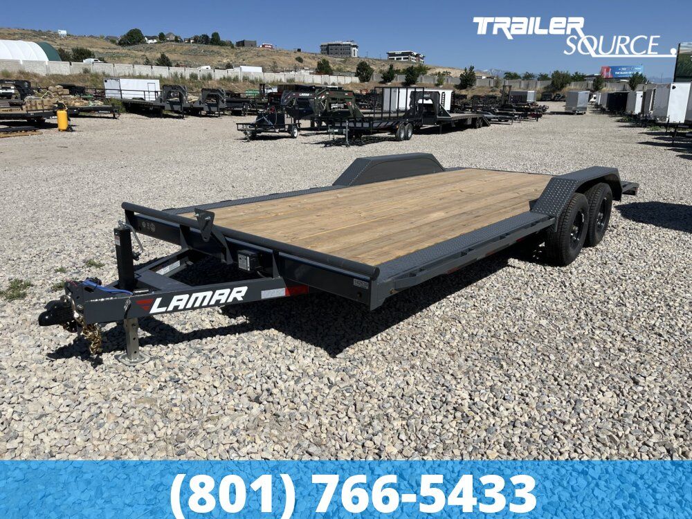 8.5x20 Lamar CC Flatbed Car Hauler Trailer - 10K GVWR D-Rings