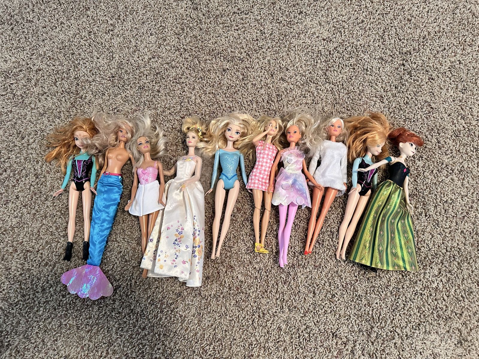 Lot of 10 Fashion Dolls Including Princess and Mermaid Styles