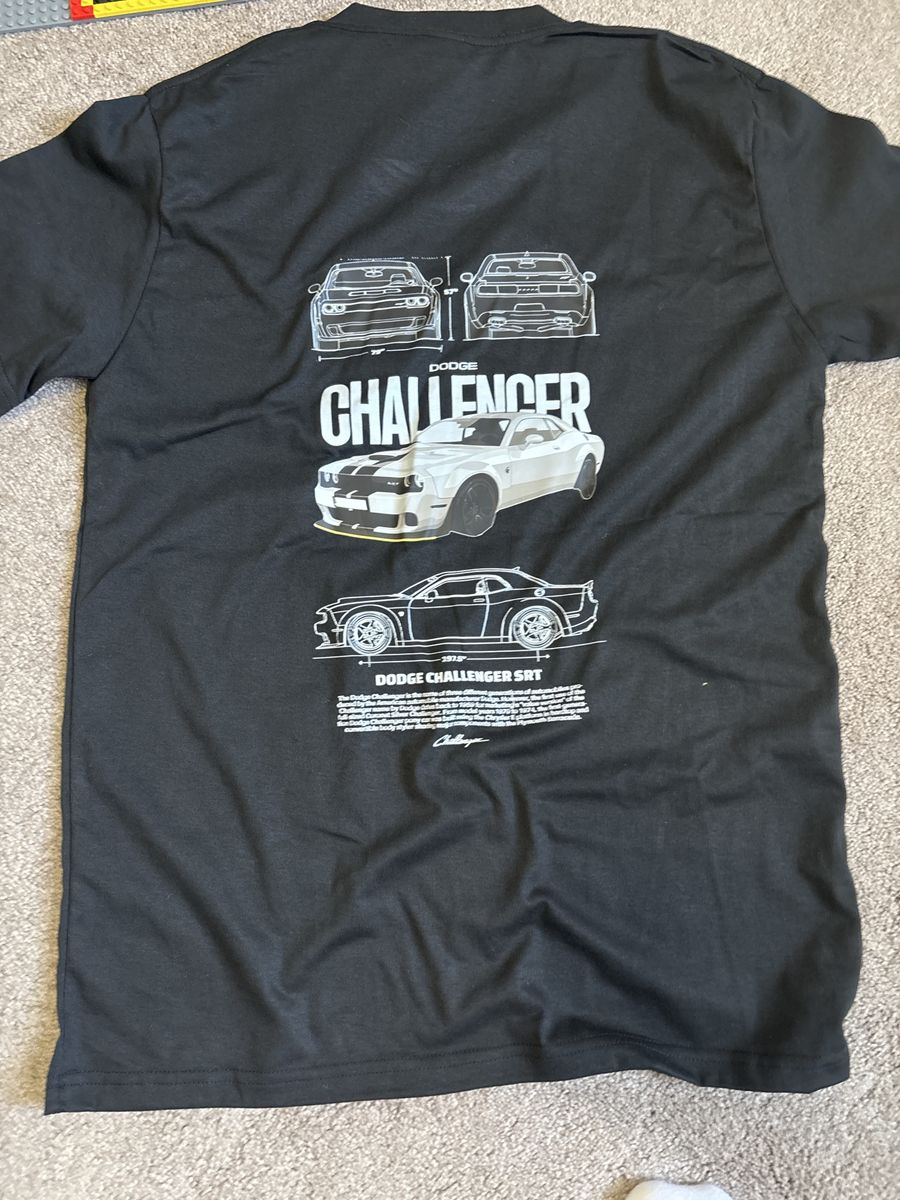 Dodge Challenger SRT Graphic T-Shirt Black Adult Size - Car Enthusiast Tee