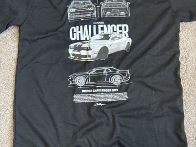 Dodge Challenger SRT Graphic T-Shirt Black Adult Size - Car Enthusiast Tee