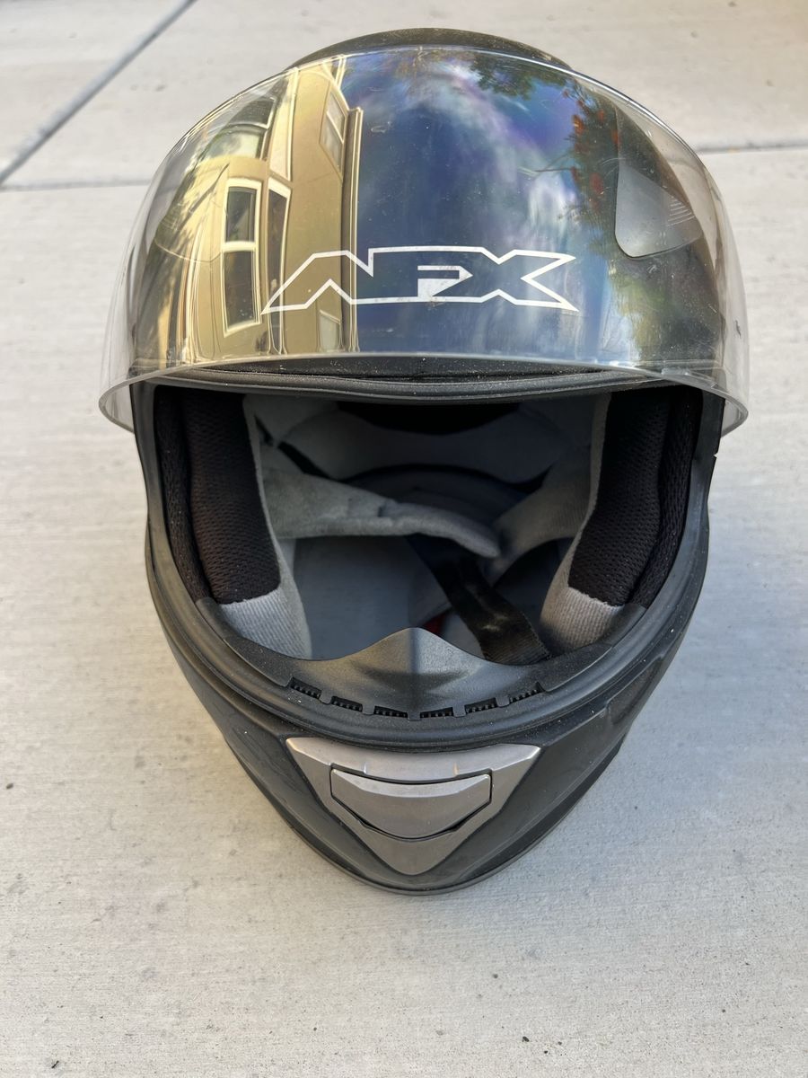 AFX Full Face Motorcycle Helmet Black with Clear Shield - Men’s L