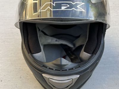 AFX Full Face Motorcycle Helmet Black with Clear Shield - Men’s L