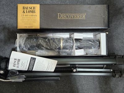 Bausch & Lomb Discoverer 15-60x60mm Zoom Spotting Scope 78-1600 with Tripod and Box